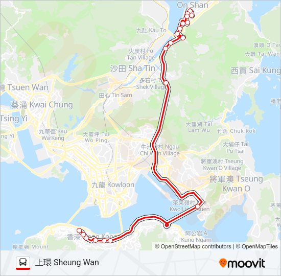 探索香港68A巴士路线图，高清大图的最新版解析香港681路公交车路线路线